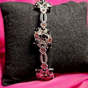 silver tone and gem bracelet